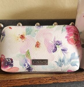 Carlos SANTAANA Floral Pastel Cosmetic Bag & PURSE